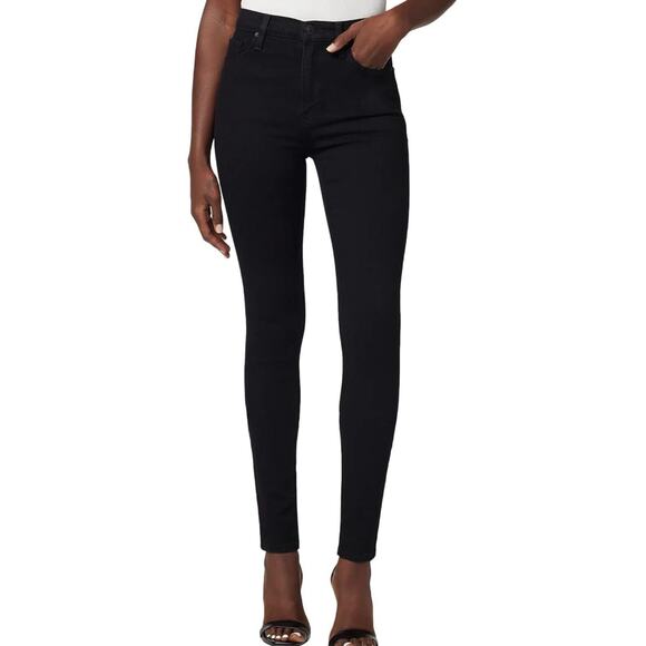 Hudson Black Skinny High Waist Stretch Jeans Black Barbara Size 10 - Picture 1 of 4